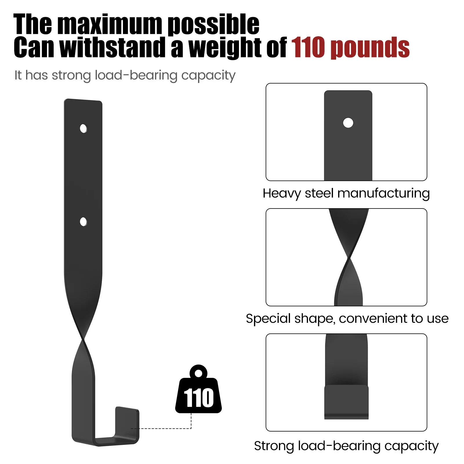 4Pcs Chainsaw Heavy Duty Hooks Hanging Load Capacity 110lbs Trimmer Wall Hooks Holder Organization Tools Storage Hanger