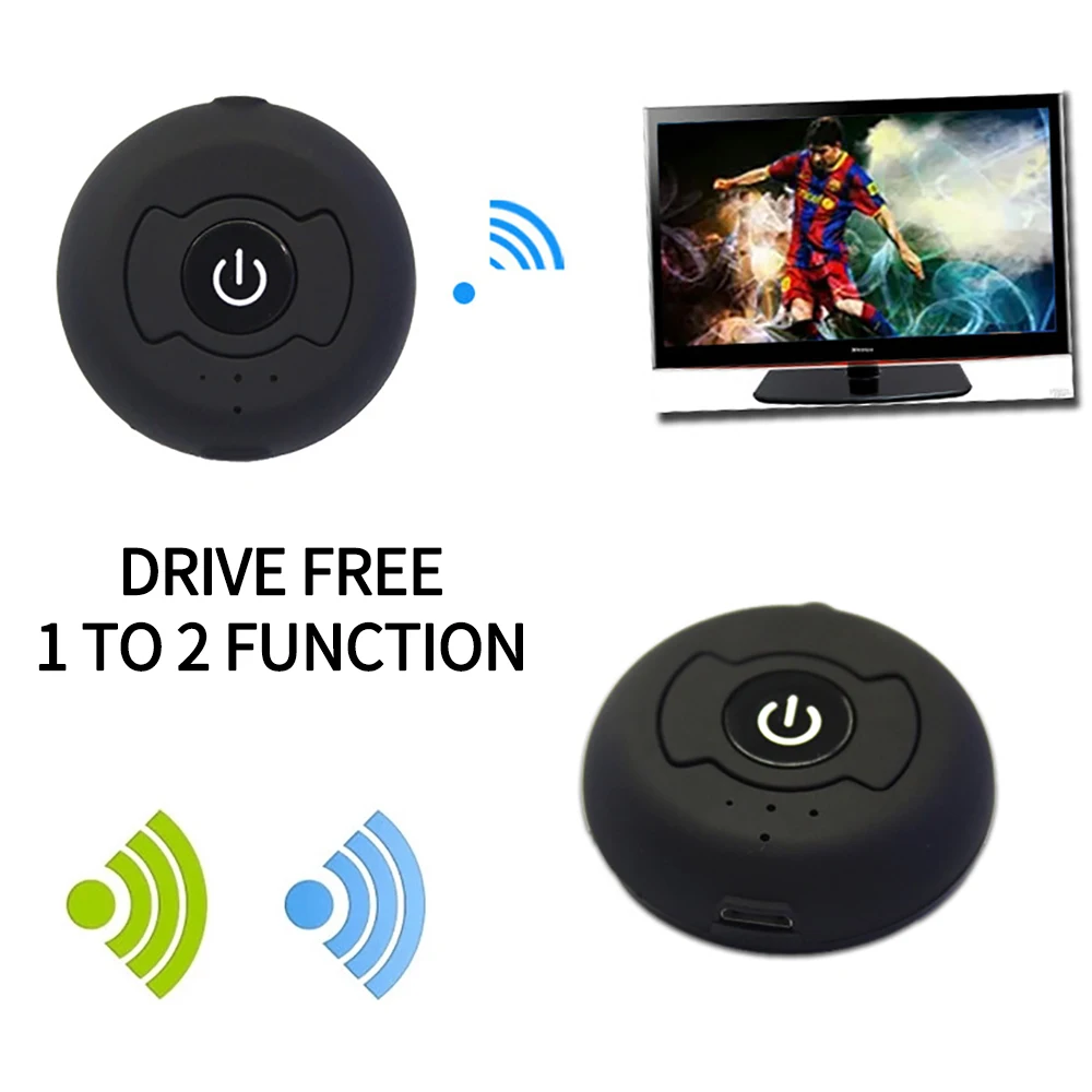 Bluetooth Audio Transmitter Adapter Multi-point Wireless Music Stereo Dongle Adapter Spliter for 2pcs Headphone Working Together