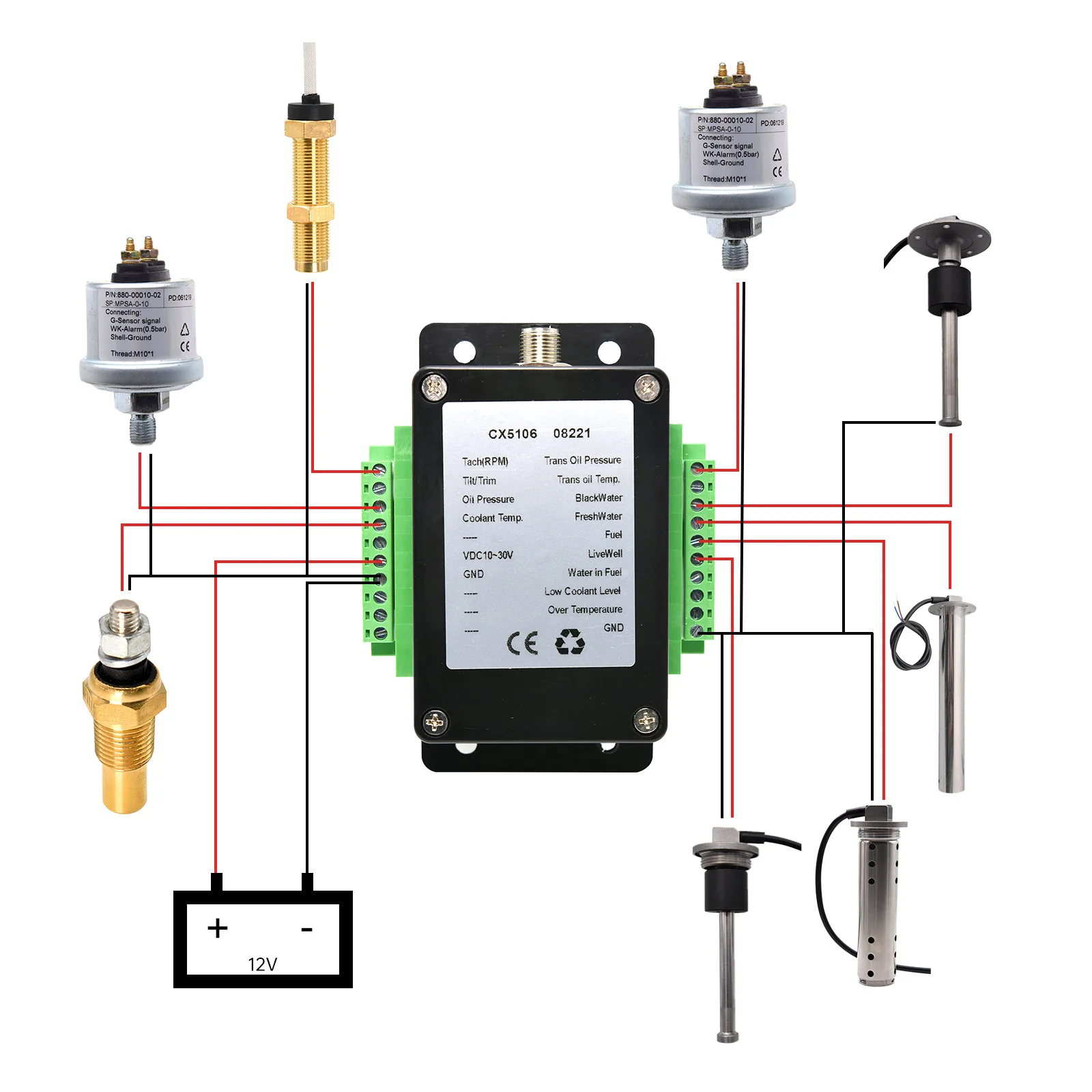 MAIMEIMI NMEA 2000 Multifunktions-Konverter-Adapter 0–190 Ohm bis zu Sensoren NMEA 2000 Konverter für Boot, Yacht, Marine-Sensor – Detail 1
