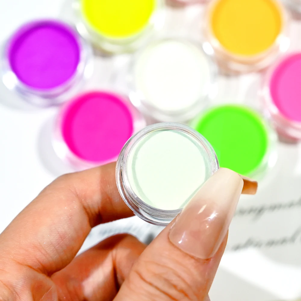 12pcs/Set Phosphor Luminous Powder Pigment Bright Luminescent