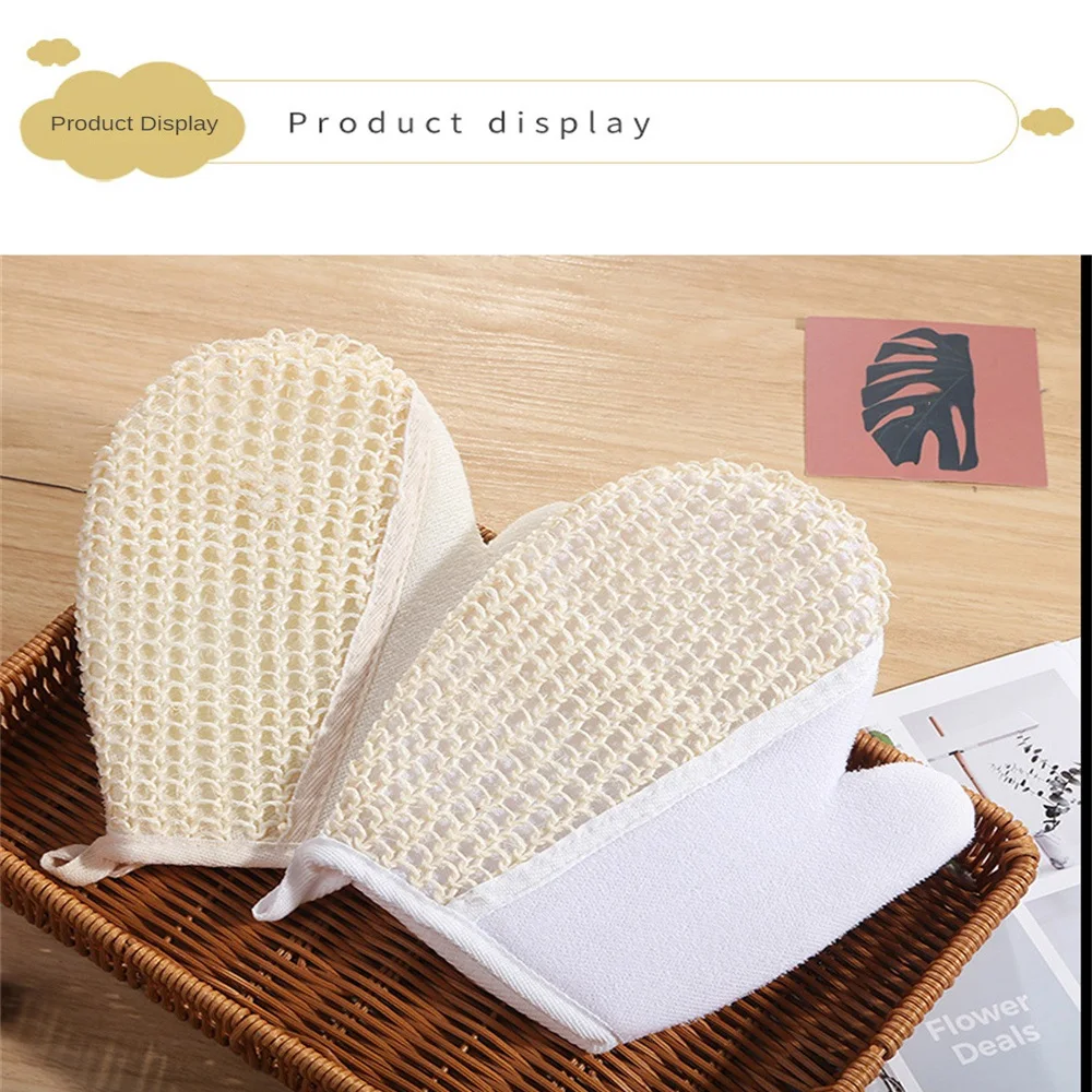 Bath Towel Gloves Dull Polish Fabric Comfortable Shower Scrub Exfoliator Double Sided Bath Gloves Double Sided Bath Gloves Tool 5
