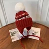 Winter Warm Children Knit Hat with Ear Flaps Pom Pom Beanie Ethnic Pattern 2-8Y Boys Girls Thermal Cap