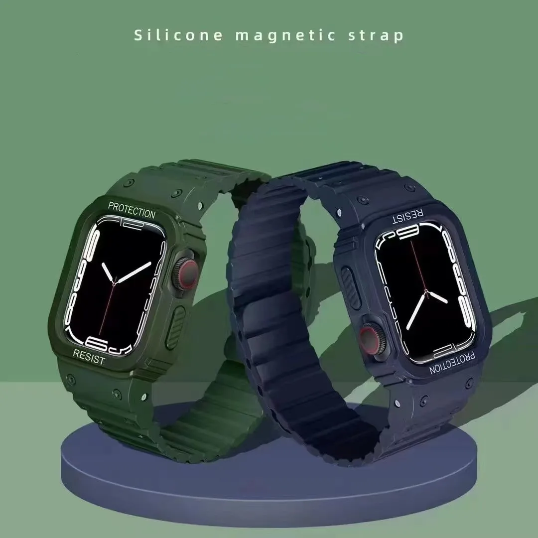 

Silicone Magnetic Strap For Apple Watch Band 45mm 44mm 41mm 40mm 49mm One Loop bracelet iWatch Series 8 7 6 5 4 Strap