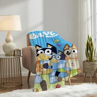Cartoon Cute B-Bluey-S Dog Blanket Soft Plush Nap Sofa rug for Living Room Warm Office Bedroom Birthday Home Travel Kid Gifts 2