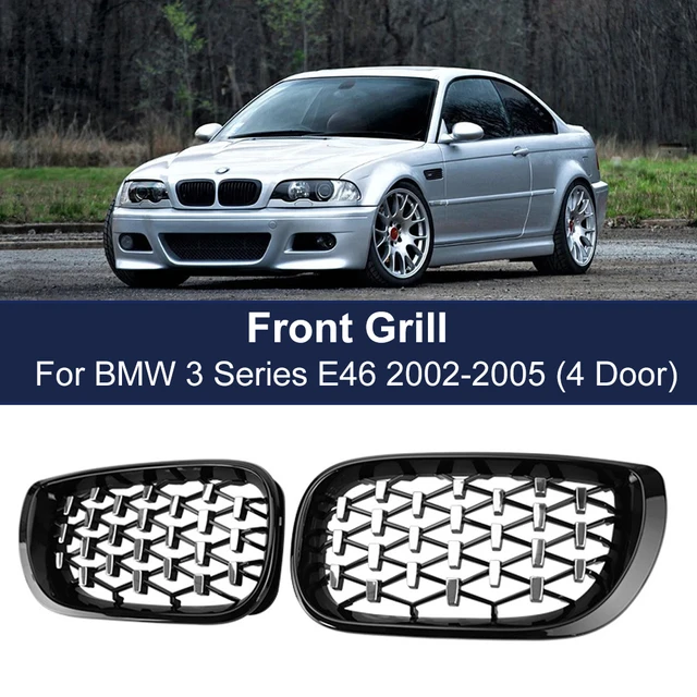 High-Quality ABS Diamond Kidney Grill Meteor Style For BMW E46 4
