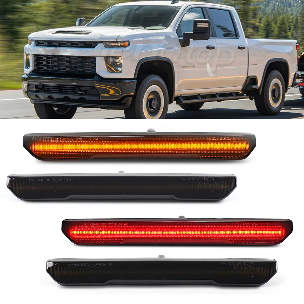 ALAVENTE Luces LED De Marcador Laterales Delanteras Y Traseras Con Lente Ahumada Para GMC Sierra 2500 3500hd 2020 2023 Lamparas De Marcador De Lado - Foto 5