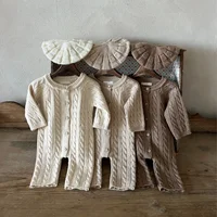 4581  Baby Clothes 2024 Winter New Knitted Baby Boy's Sweater Twist Wool Jumpsuit One Piece Clothes.