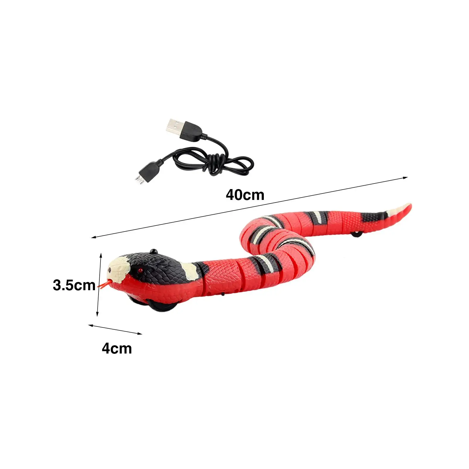 

Smart Sensing Snake Flexible Joints Scary Tricks Fake Serpent Snake Pet Game Play for Pet Toys Practical Jokes Birthday Gift