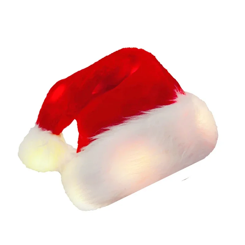 thumbnail image 1 of Adults Kids Christmas LED Light Hats Non-woven Fabric Santa Claus Xmas Hats Cap Merry Christmas New Year Party Decoration Gifts, 1 of 5