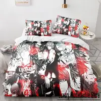 Death Note Bedding Set Single Twin Full Queen King Size Bed Set Adult Kids Bedroom Duvet cover Sets 3D Print Anime Death Note 1