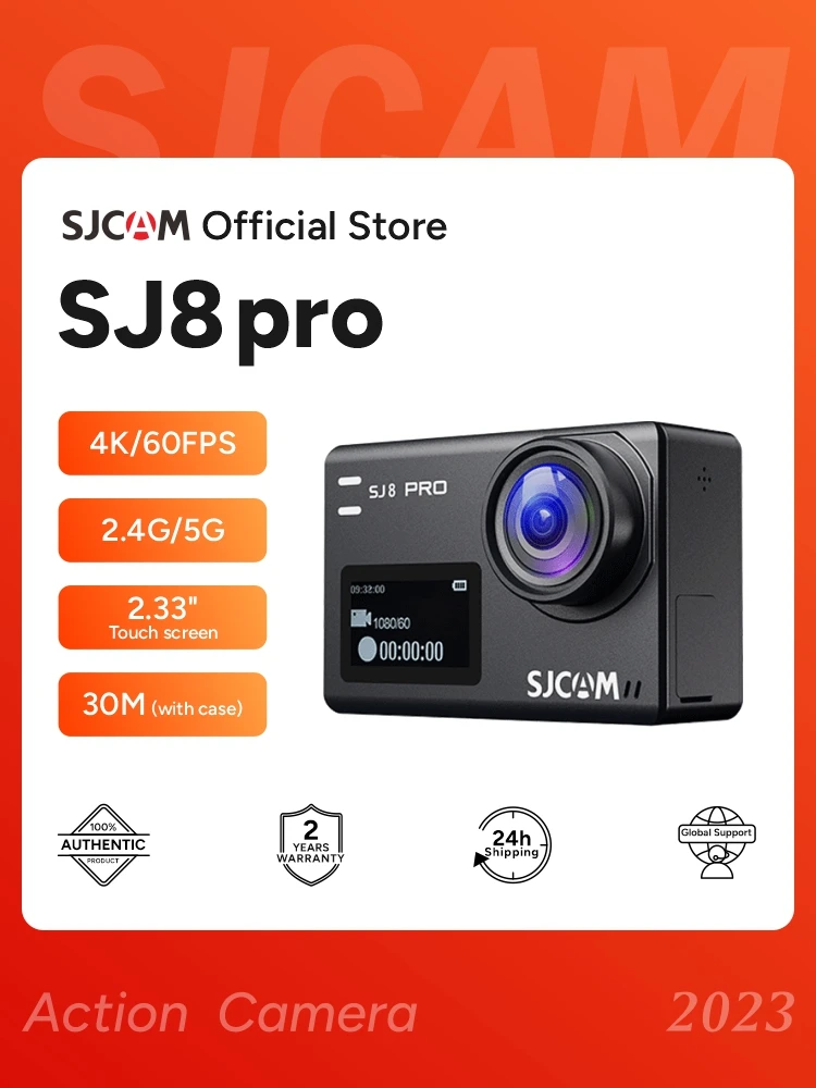 

SJCAM Flagship SJ8 Pro Action Camera 4K60FPS FHD Video 8× Digital Zoom 30M Waterproof 5G WiFi 2.33" Touch Screen Sports Camera