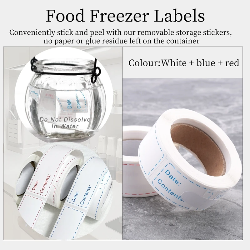 ABGH-300Pcs Removable Freezer Labels 1 X 3 Inch Food Storage Stickers, Refrigerator Freezer Paper Label Easy Clean