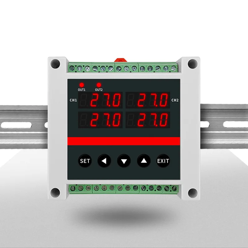 

2 Channels Din PID thermostat intelligent temperature controller relay output , SSR output , RS485 communication modbus protocol