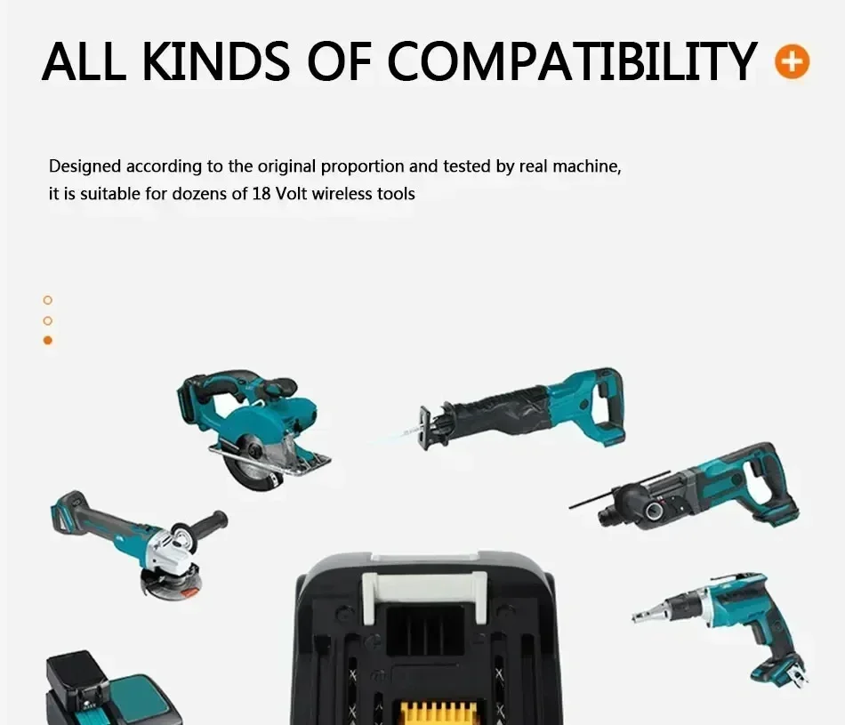 Rechargeable Batteries Makita 18V Battery 6Ah 18650 Lithium ion Replacement BL1860B BL1860 BL1850 Power Tool Battery DDF486 DF488