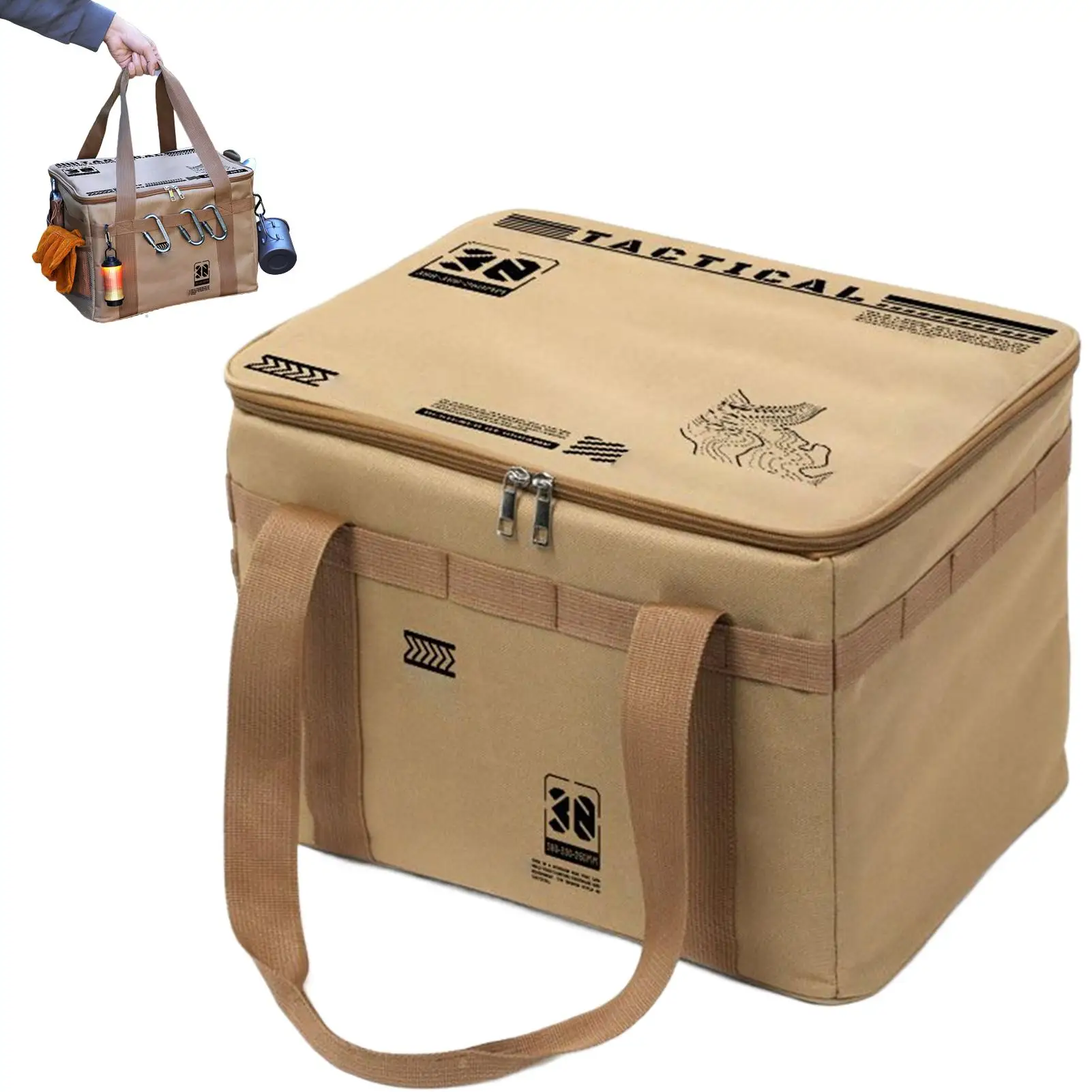 30L Camping Storage Box Soft Tableware And Kitchenware Storage Box Foldable Organizer Bag For Stove Pots Bowls Camping Equipment