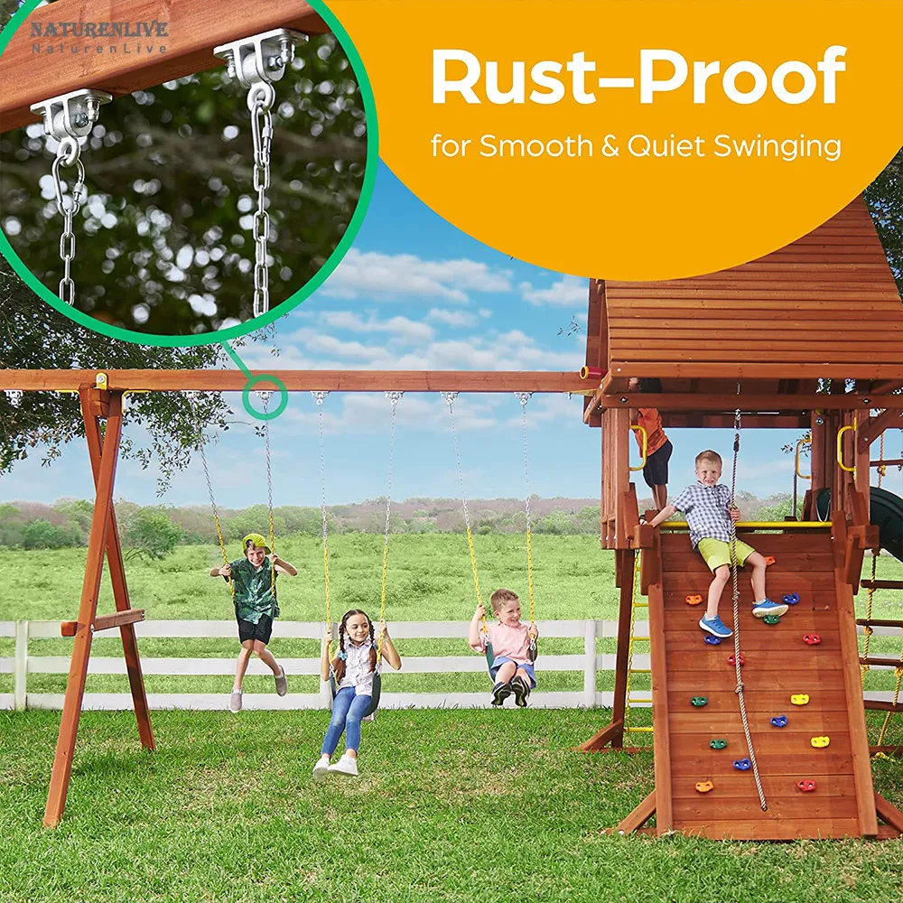 Highpro Set Di 2 Ganci Per Altalena – Acciaio Resistente Con Dado Anti-allentamento – Uso Interno/Esterno – Portata 453 Kg - 2