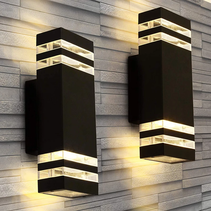 

LED Wall Sconce IP65 Waterproof Porch Light AC85-265V Black Double Head Modern Wall Lamps for Home Aisle Courtyard Hotel Decor