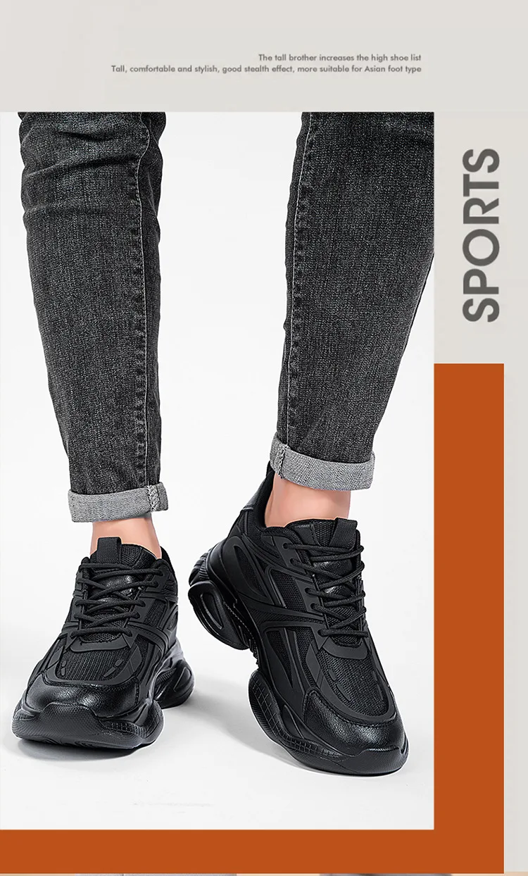 Winter Men's Height-increasing 10CM Sports Shoes Men Genuine Leather Mesh Shoes Warm Thick-soled Shoes Heightening Insoles 6-8CM S58773dc8cbd04e7184487f4828c77266M