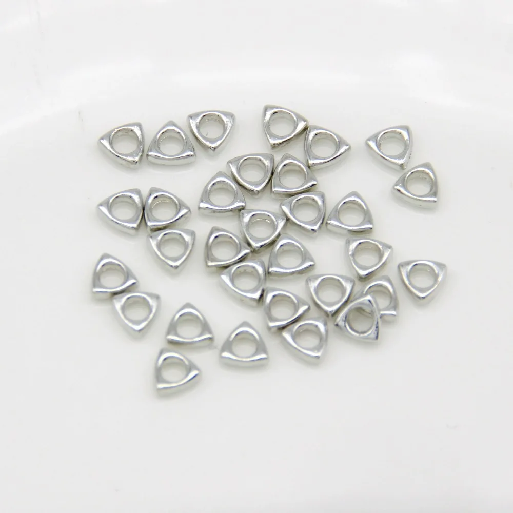 

New 4mm/100pcsTriangle Silver Broken Beads Diy Bracelet Necklace Loose Beads
