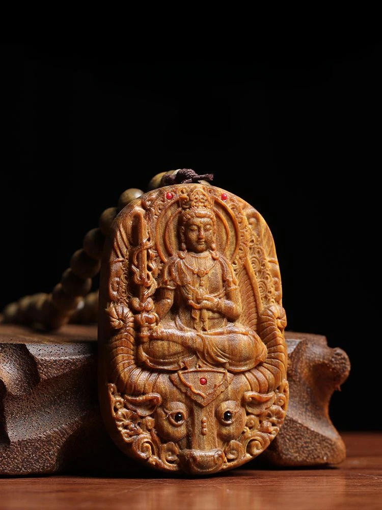

Natural Agarwood Lucky Pendant Charm Zodiac Buddha Pendant Sink Costustoot Buddha Beaded Necklace Amulet