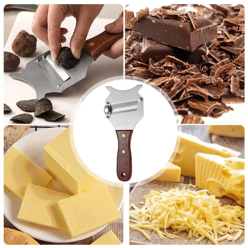 Chocolate Shaver Stainless Steel Wavy Mouth Slicer Non Slip Small Cutters  with Wood Handle for Cheese Chocolate Kitchen Gadgets - AliExpress