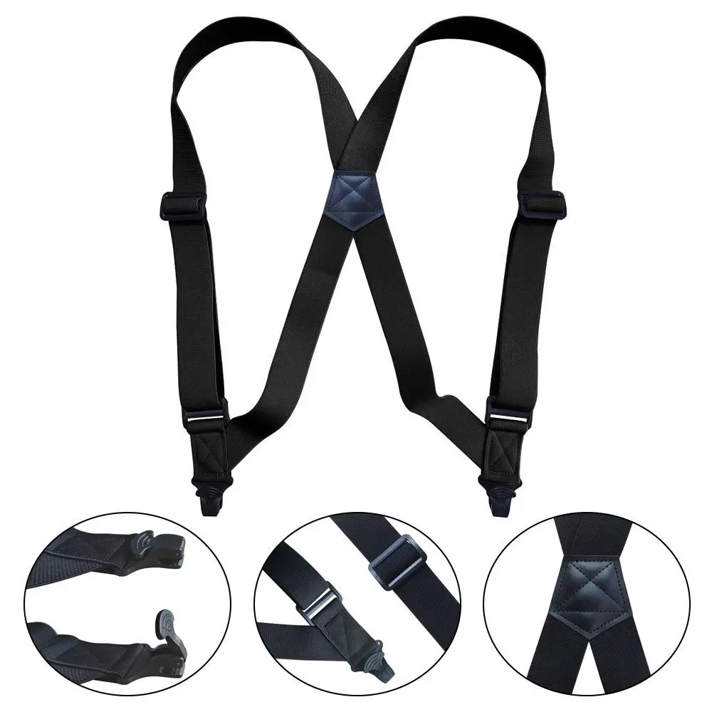 Men's Adjustable Polyester Suspenders with Elastic X Shape Braces