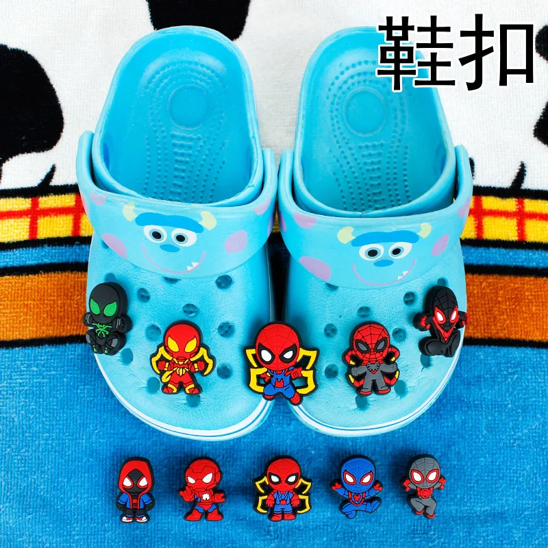 

Spider Man Marvel Superhero Cartoon Shoe Buckle PVC Croc Charms DIY Slippers Accessories Souvenir Wholesale Available Kids Gifts