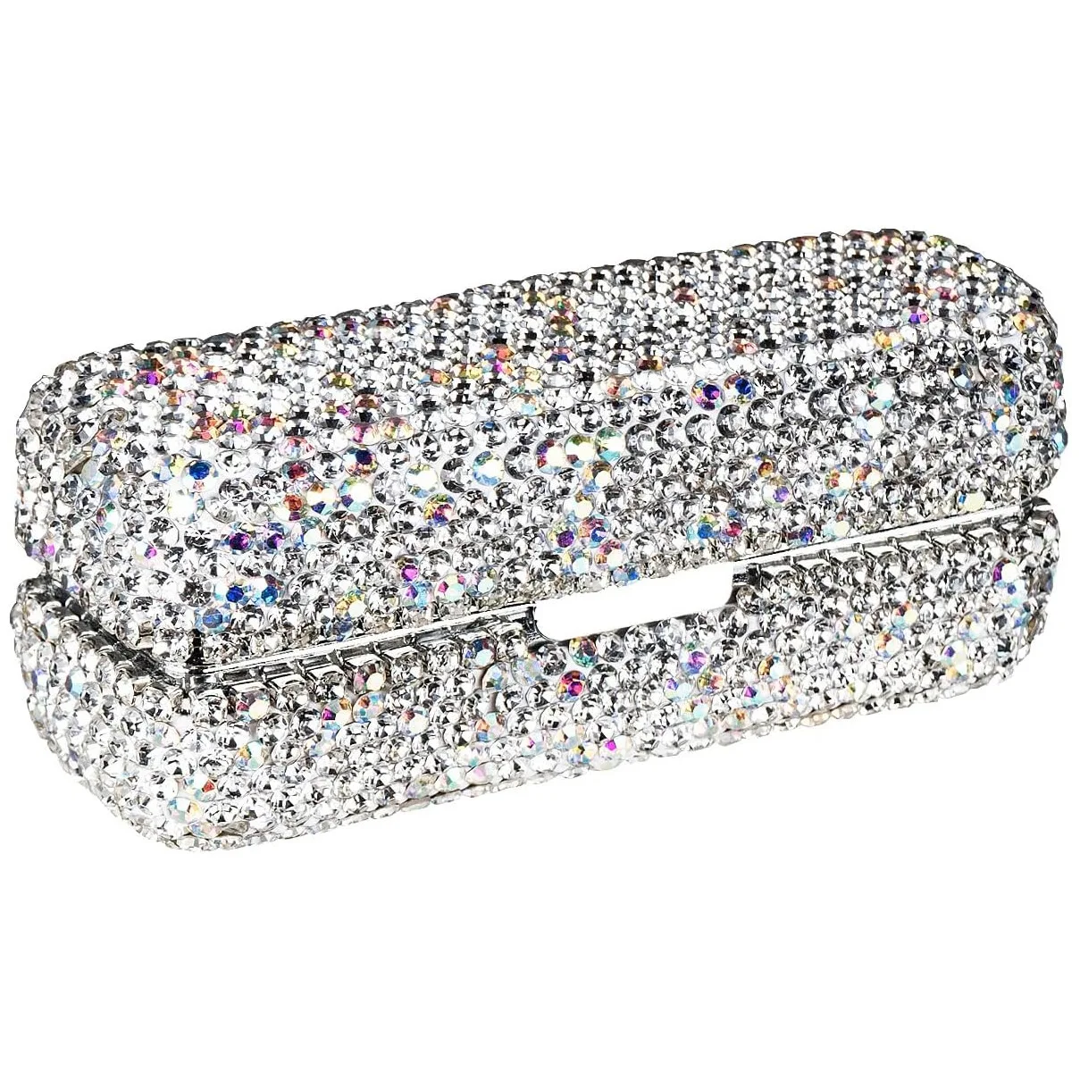 Luxury Rhinestone Decor Lipstick Box, Lipstick Protective Cover With Mirror, Single Carry 5