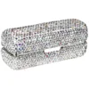 Luxury Rhinestone Decor Lipstick Box, Lipstick Protective Cover With Mirror, Single Carry 5