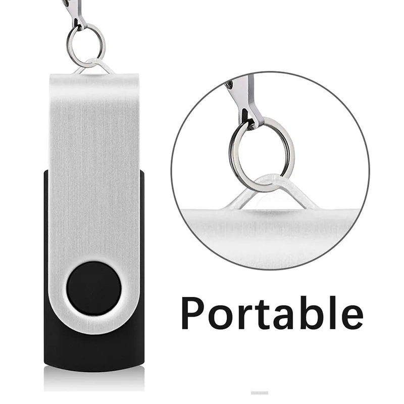 Black 64G Rotating USB Flash Drive High-Speed Hot Selling Portable Computer USB Flash Drive
