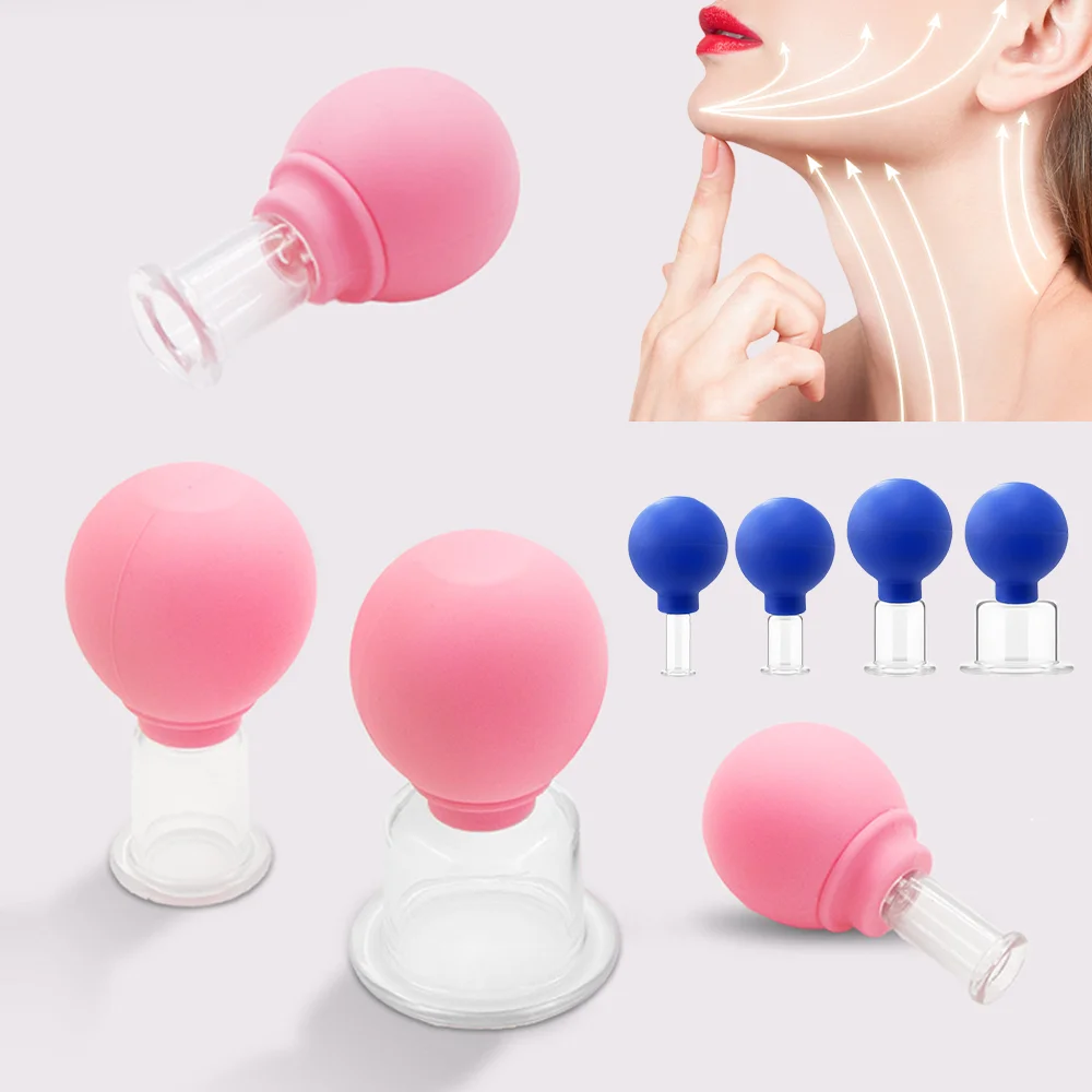 1/4PCS Rubber Vacuum Cupping Sets Massage Body Cups Face Cupping Facial Skin Lifting Body Anti Cellulite