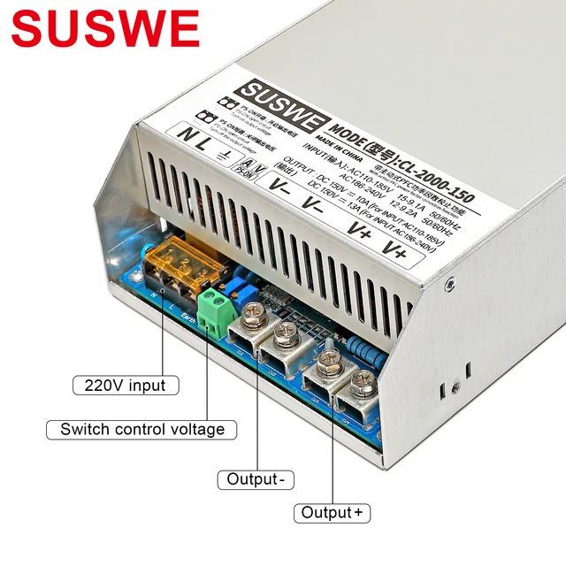 1500W 1800W 2000W high Power Switching Power Supply 12V 24V 36V 48V 60V 72V 100V 220V 300V DC Adjustable (Size : 110V Color : 0-100V_1800W)