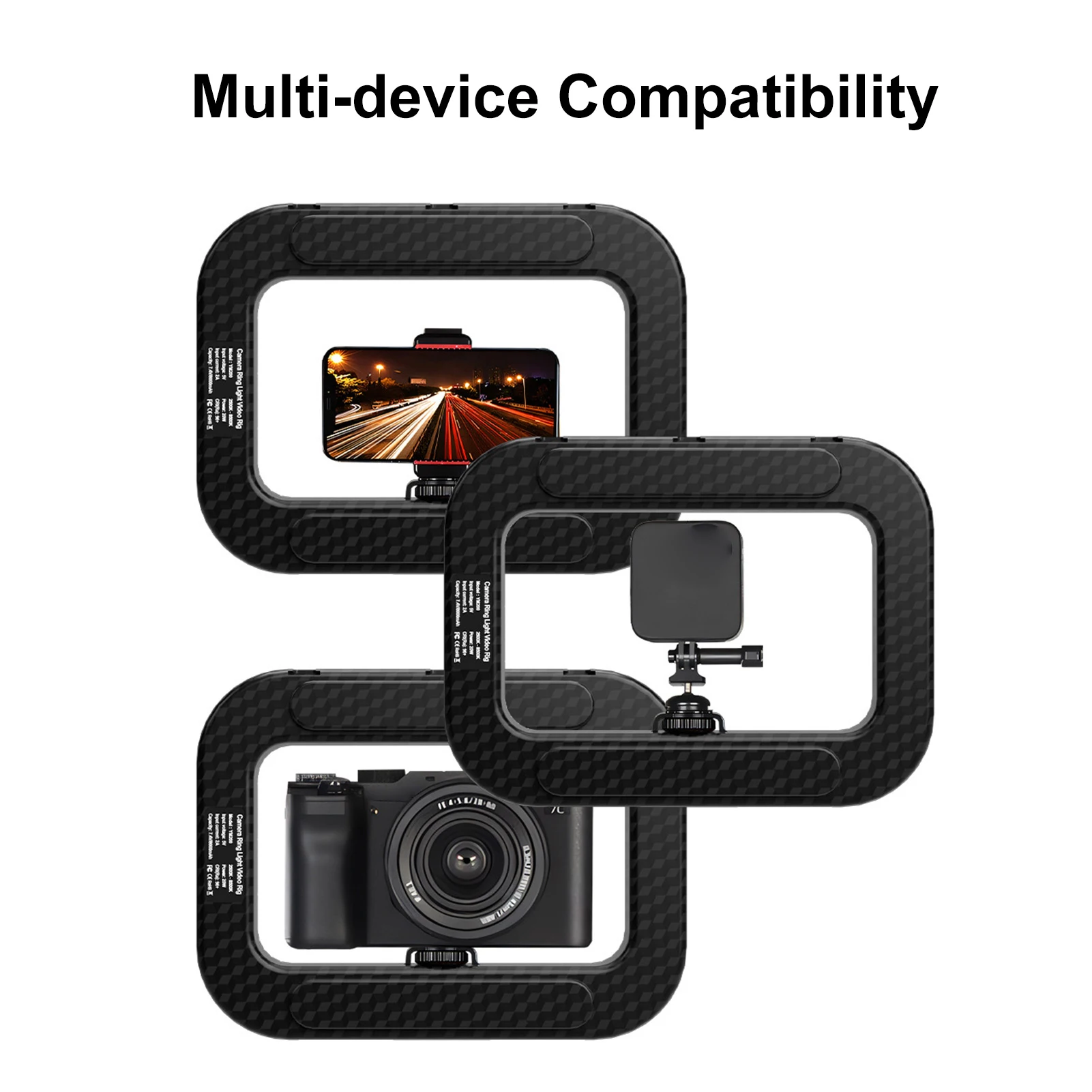 Portable Rechargeable Selfie Ring Light with Phone Holder and Stabilizer