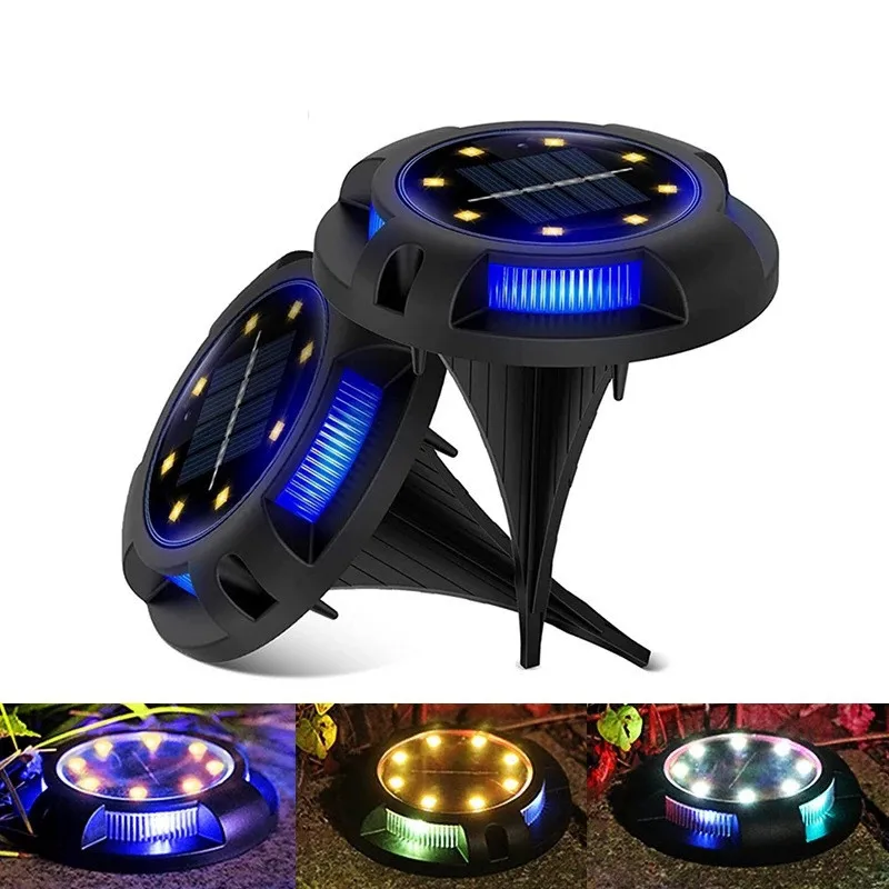 

12 LED Solar Buried Lamp In-Ground Light Outdoor Waterproof Multicolor Exterior Sunlight for Garden Yard Lawn Pathway Decoration