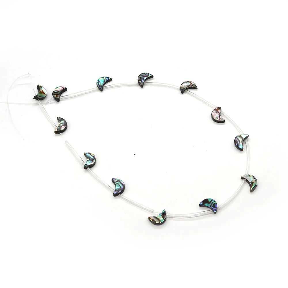 1strand 8x12mm Natual Abalone Shell Moon Shaped Beads Strand  DIY for Making Necklace Bracelets Beads Accessories Charms