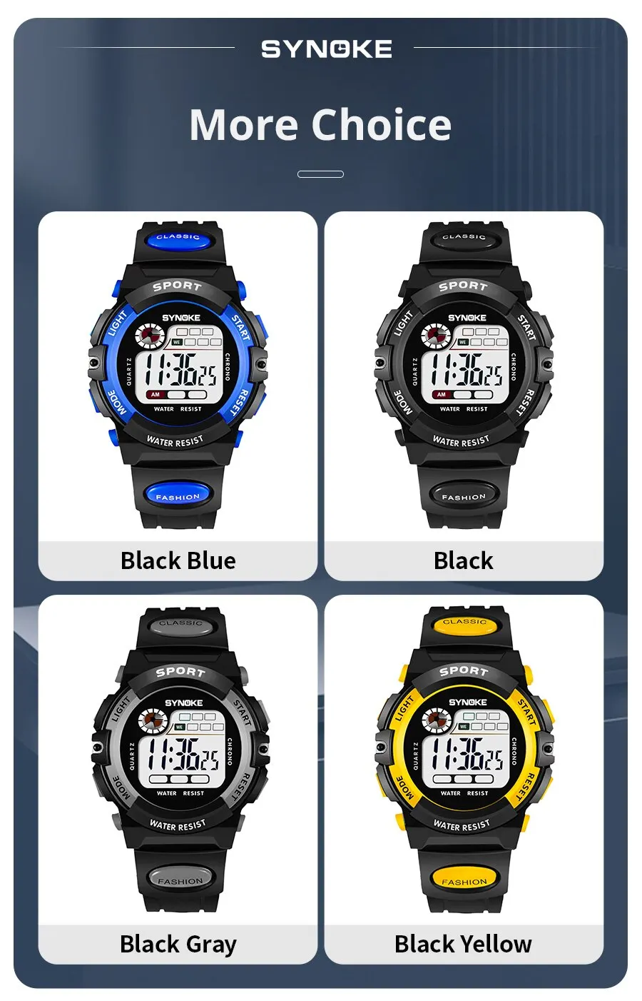 S587815506dc14b539a7a9f8726f3a0b2f Multifunctional Night Student Children Electronic Watch Sports Waterproof Boy Electronic Watch Waterproof Light Fashion Mallzona