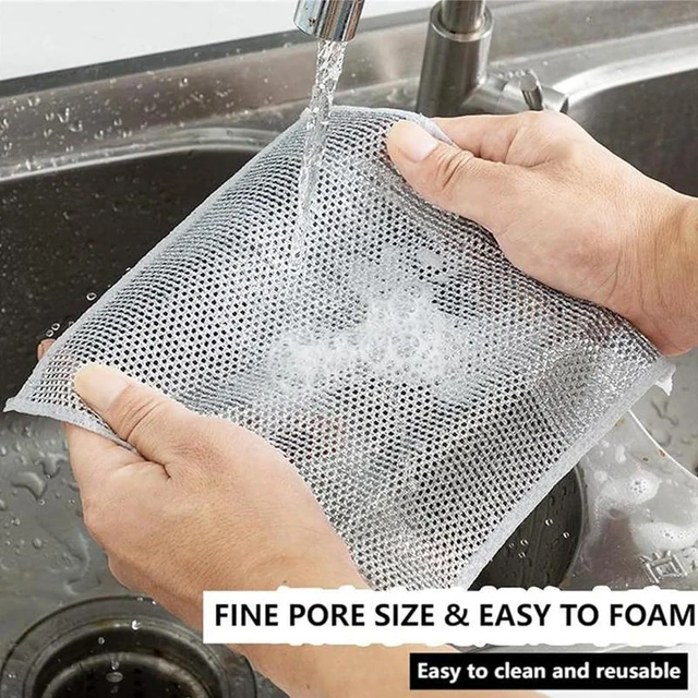 Microfiber Dish Cloths | Scrubs & Cleans: Dishes, Sinks, Counters, Stove Tops | Easy Rinsing | Machine Washable | 6 Pack (Size 4 x 6 inches)