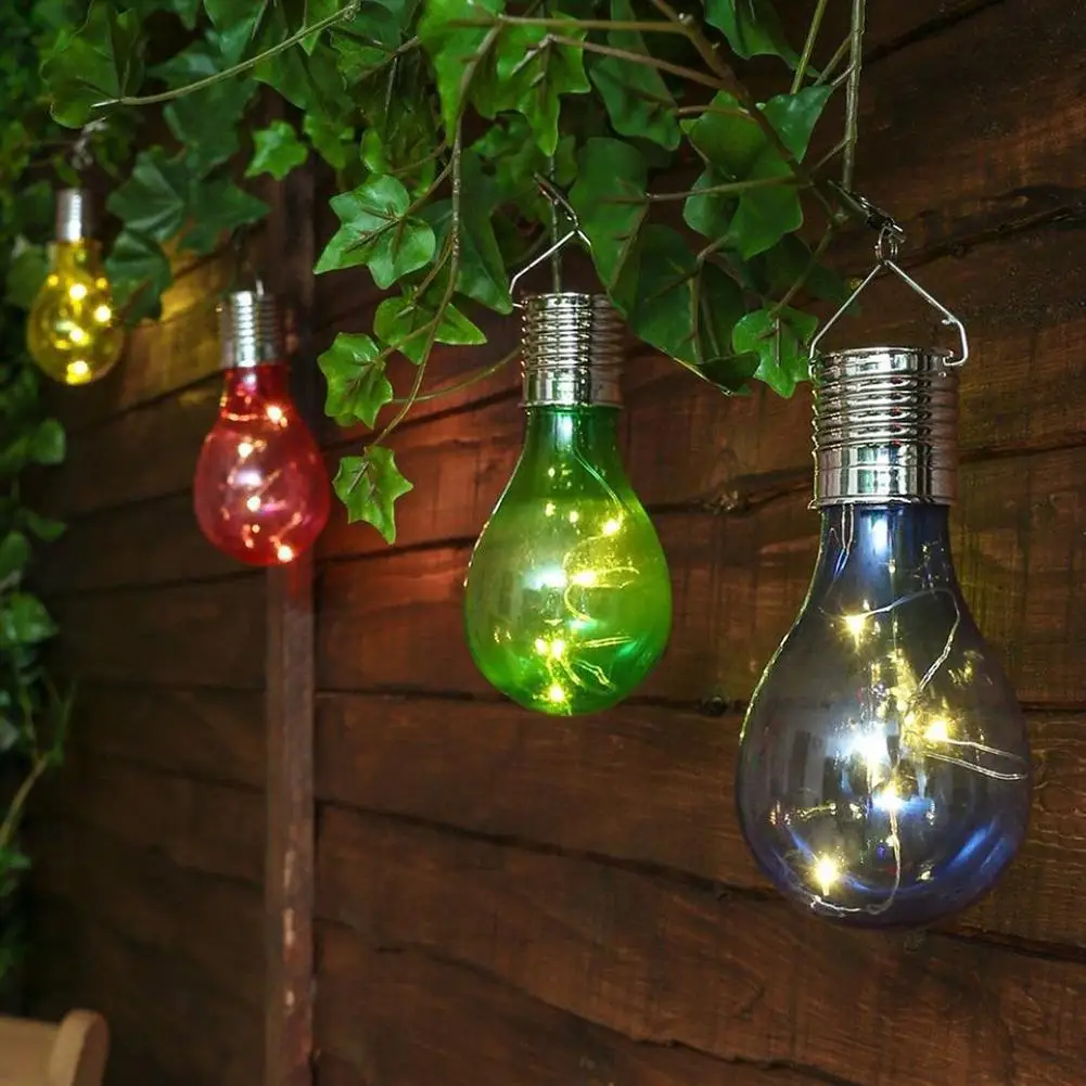 New Outdoor Hanging LED Solar Lights Waterproof Rotatable Hanging Lanterns For Party Garden Home Patio Camping Decor Lamp Bulb