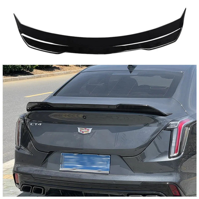

Fits For Cadillac CT4 2020 2021 2022 2023 High Quality ABS Black & ABS Carbon Car Rear Bumper Trunk Lip Spoiler Wing