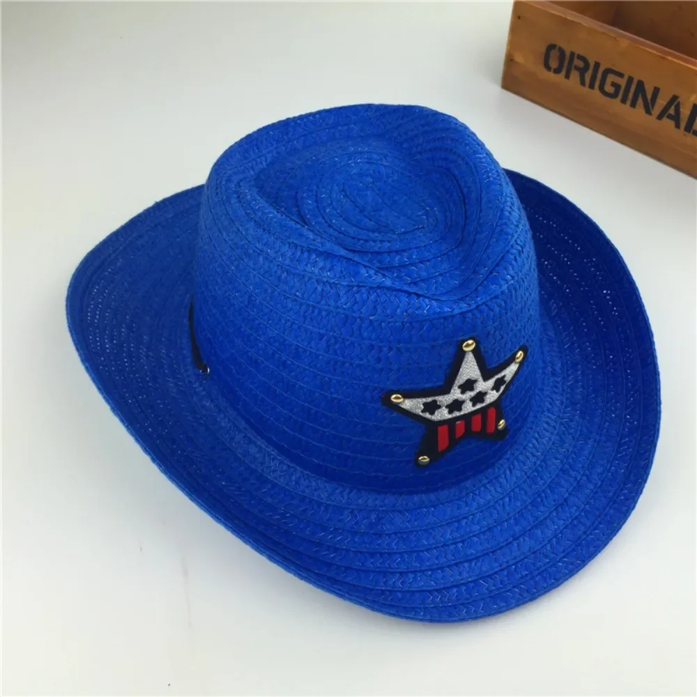 Straw Sun Cap for Kids Summer Cowboy Hat