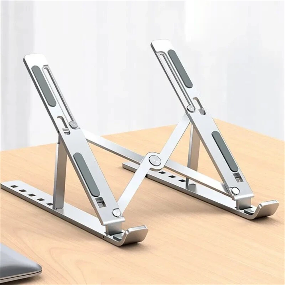 Portable Laptop Stand Foldable Notebook Computer Holder Bracket Alumium Heat Dissipation Desktop Convenient Cooling Metal Base