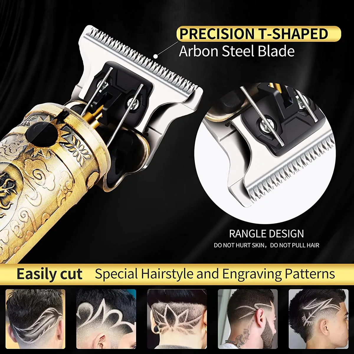 LCD Vintage T9 Hair Trimmer Machine Cordless Hair Cutter Finishing Machine Beard Clipper For Men Electric Shaver USB Charge hair clipper electric shaver hair trimmer