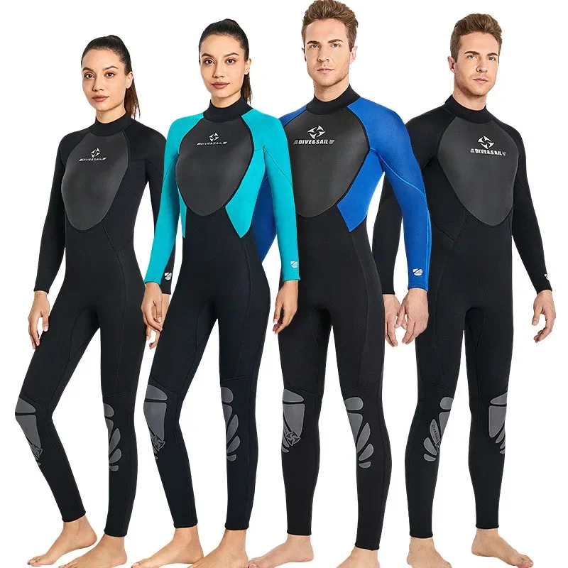 

New Wetsuit 3MM Diving Suit Men One-piece Long Sleeve Warm Diving Suit Women Swimwear Snorkeling Surfing Winter Swimming Suit