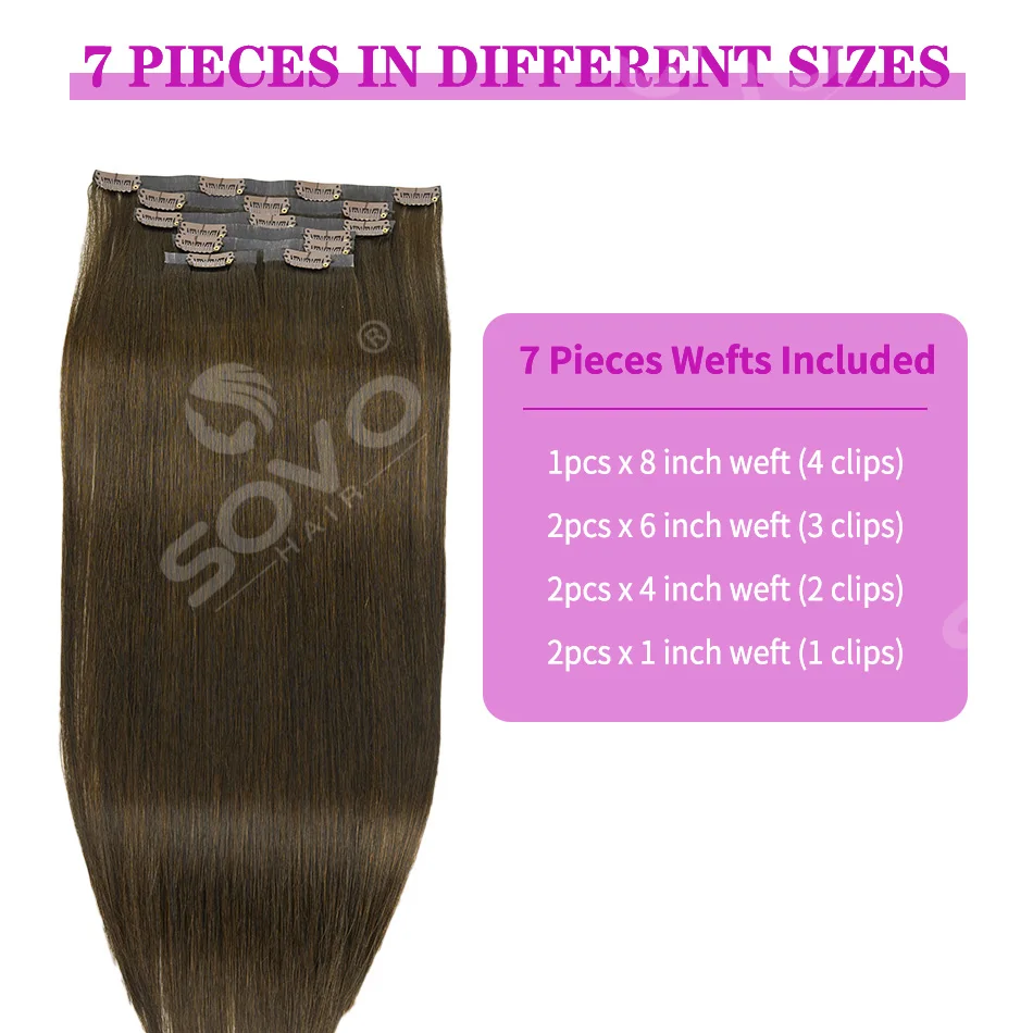 110G Tape PU Clip In Hair Premium Remy Clip In Human Hair Extensions 7pcs Clip-on Hair 14"-24" Balayage Ombre Mocha Brown Black 2