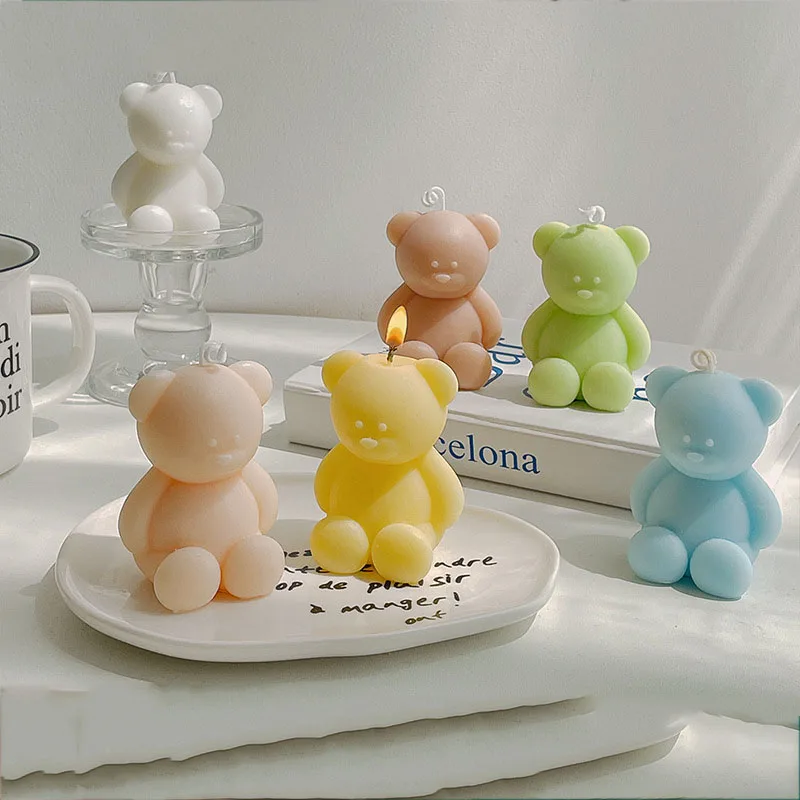 Cutecandlesbearbirthdaydecorscentedcandlesinsdesktopdecorativecenterpiecearomatic