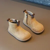 Baby Boys Girls Boots Oxford Suede Children Casual Shoes Outdoor Plush Anti-slip Infant Shoes Autumn Winter Kids Ankle Boots