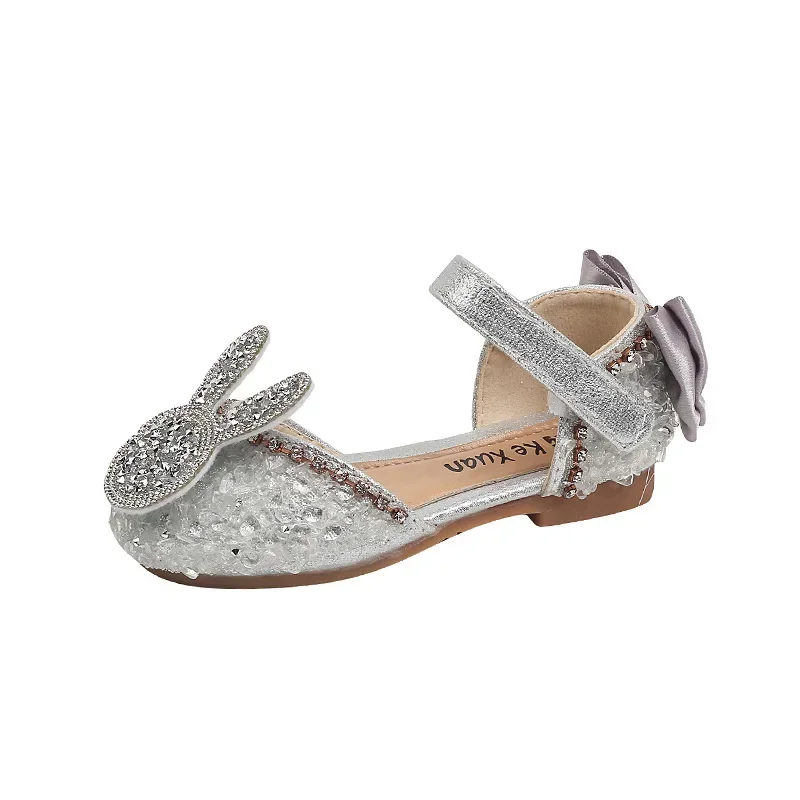 Sweet Kids Sandals for Girls Spring Summer Sequins Children Princess Shoes Causal Versatile Cute Bow Toddlers Dress Flat Sandals