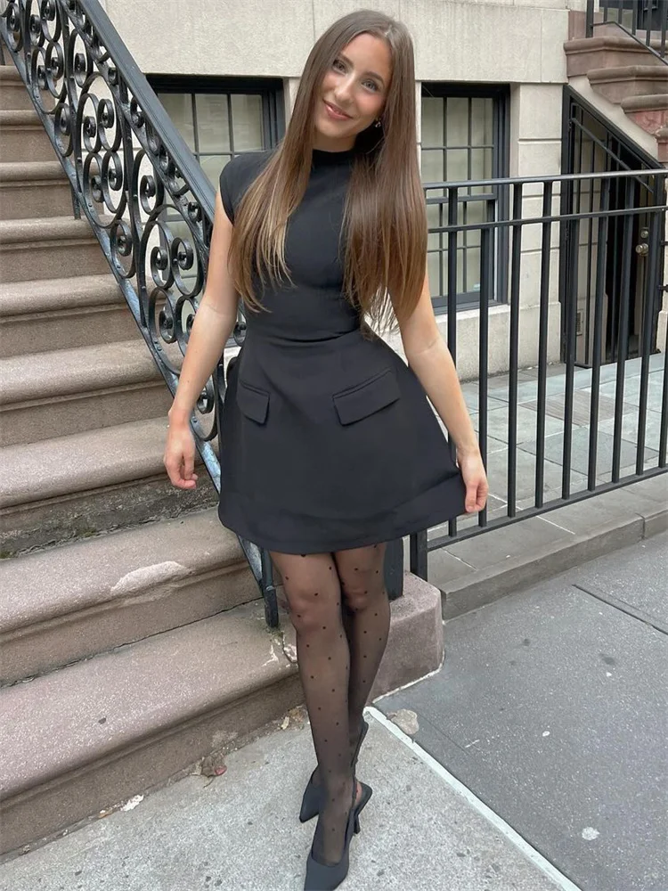 Patchwork Long Sleeve Fashion Mini Dress For Women High Waist Fashion Patchwork Streetwear Female Elegant Slim Dress 2025