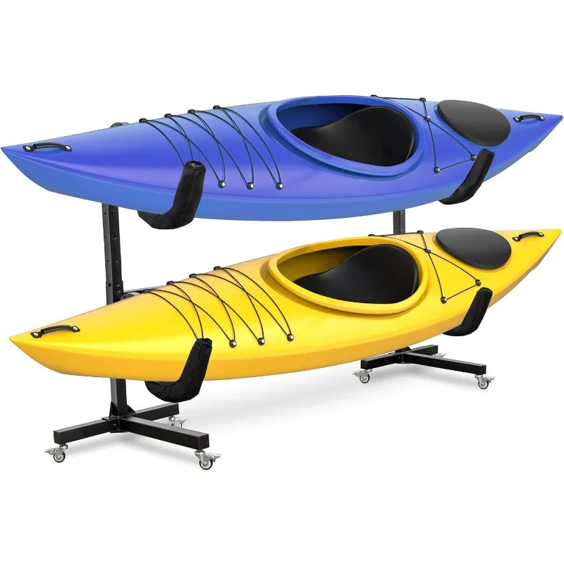

RaxGo Freestanding Kayak Storage Rack, Heavy Duty Storage for Two-Kayak, SUP, Canoe & Paddleboard for Indoor, Outdoor