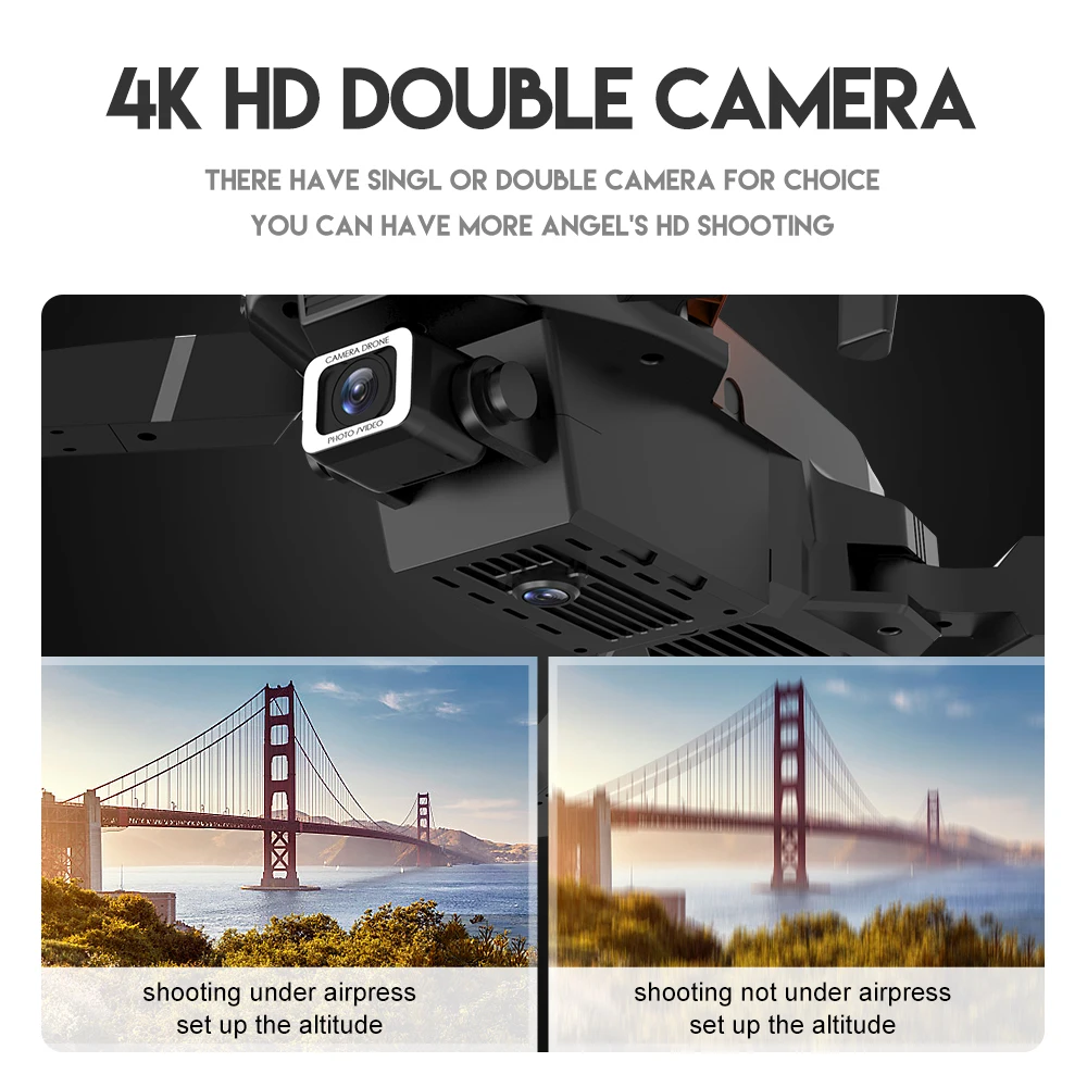 Dual4K Orange Bag 3B   Drone E88Pro Plus RC 4K avec caméra HD grand